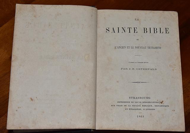 La Sainte Bible 1863 page de titre